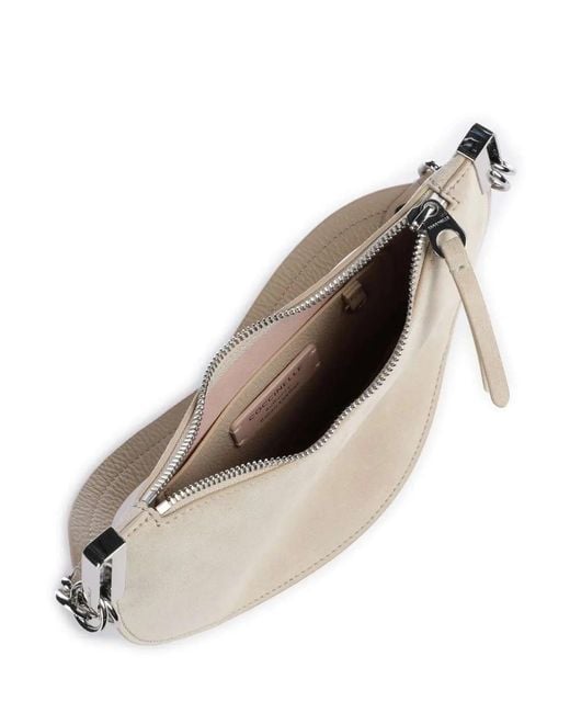 Coccinelle White Logo Lettering Small Sunup Crescent Shoulder Bag