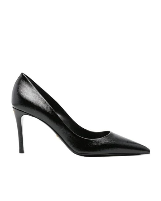 Prada Black Cleavage Pointed-Toe Pumps