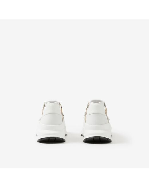 Burberry White Vintage Check-Pattern Sneakers for men