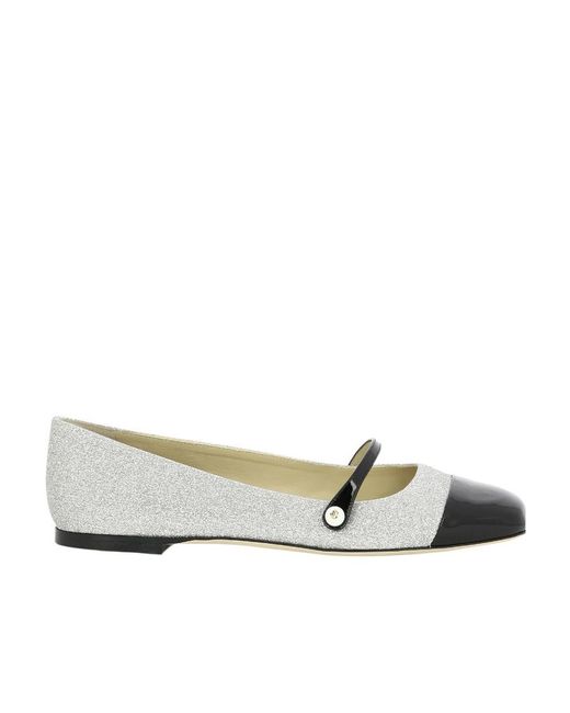 Jimmy Choo Multicolor Elisa Giltter Square-Toe Ballerinas