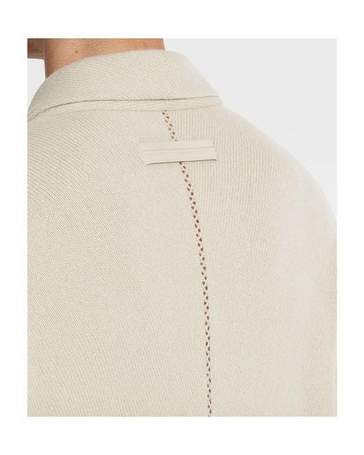Zegna White Oasi Buttoned Cardigan for men