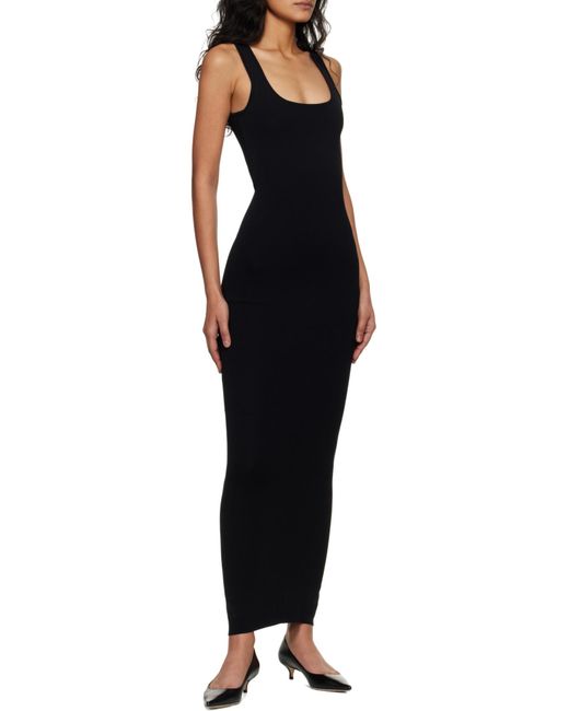 Entire studios Black Square Neck Midi Dress