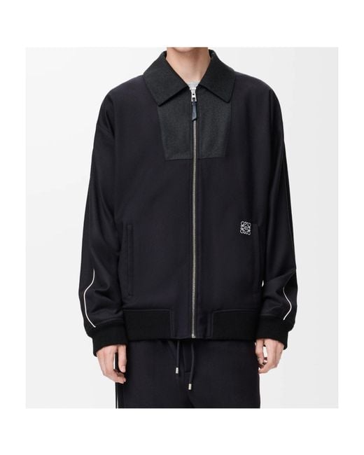 Loewe Blue Wool-Blend Track Jacket for men