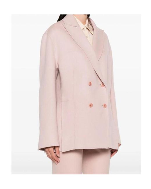 Ermanno Scervino Pink Double-Breasted Wool Jacket