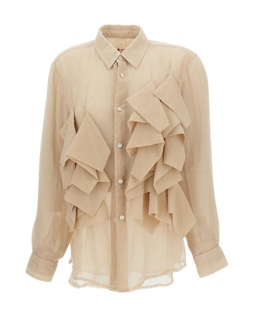 Comme des Garçons Natural Collared Long-Sleeved Shirt