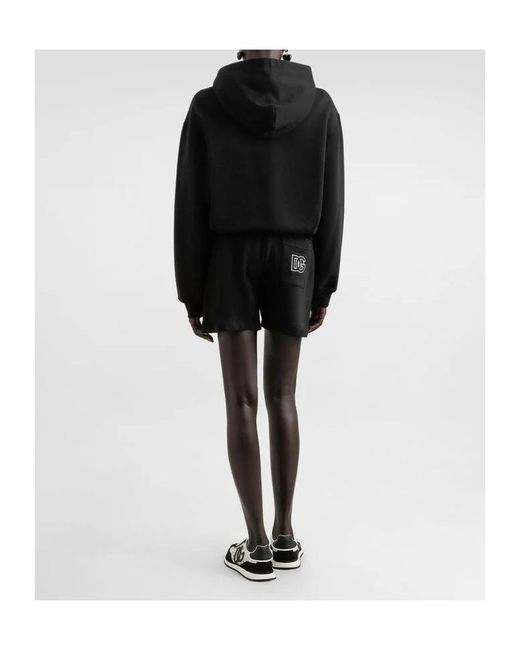 Dolce & Gabbana Black Cotton Logo Hoodie