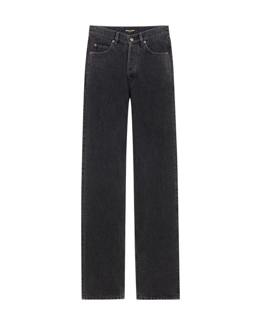Saint Laurent Blue V-Waist Long Baggy Jeans