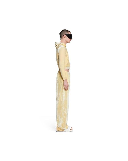 Balenciaga Yellow Velvet-Effect Elastic Waist Trousers for men