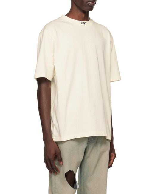 Heron Preston White Logo Embroidered Crewneck T-Shirt for men