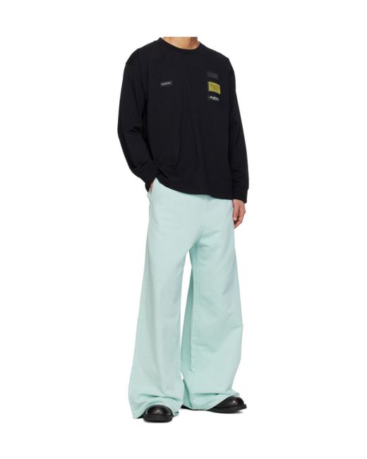 MM6 by Maison Margiela Blue Embroidered Logo Sweatpants for men