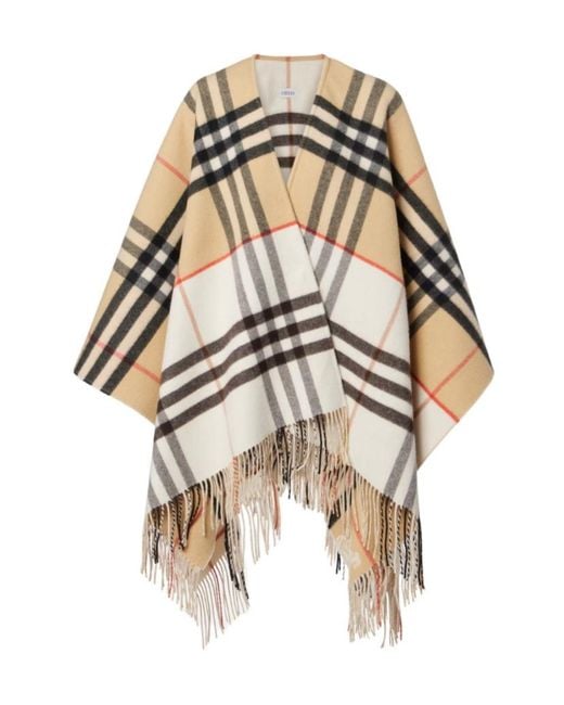 Burberry Multicolor Check Cashmere And Wool Shawl