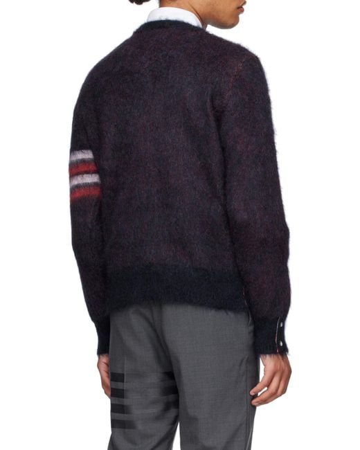 Thom Browne Blue Hector Knitted Jumper for men