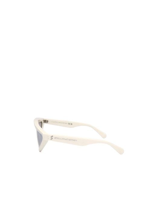 Stella McCartney White Geometric Frame Sunglasses