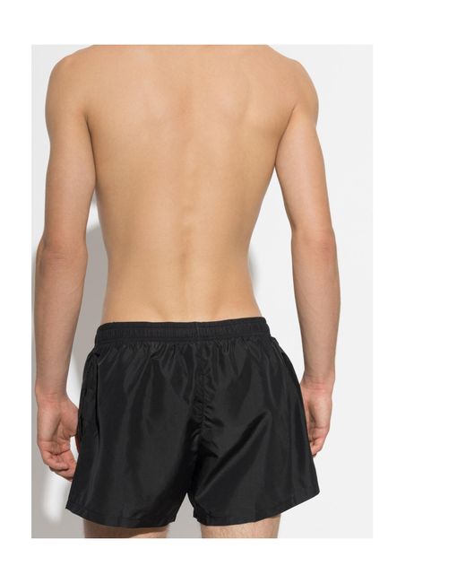Moschino Black Drawstring Swim Trunks for men