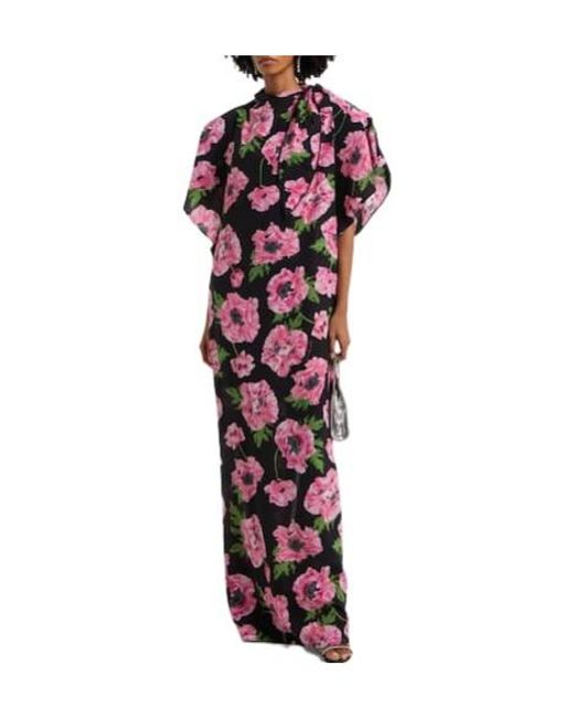 Stella McCartney Purple Floral Printed Silk Maxi Dress