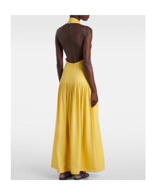 Proenza Schouler Yellow Tala Halterneck Georgette Maxi Dress