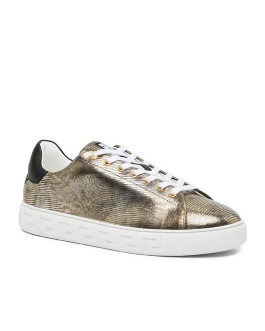 Versace Multicolor Greca Lizard-Effect Sneakers for men