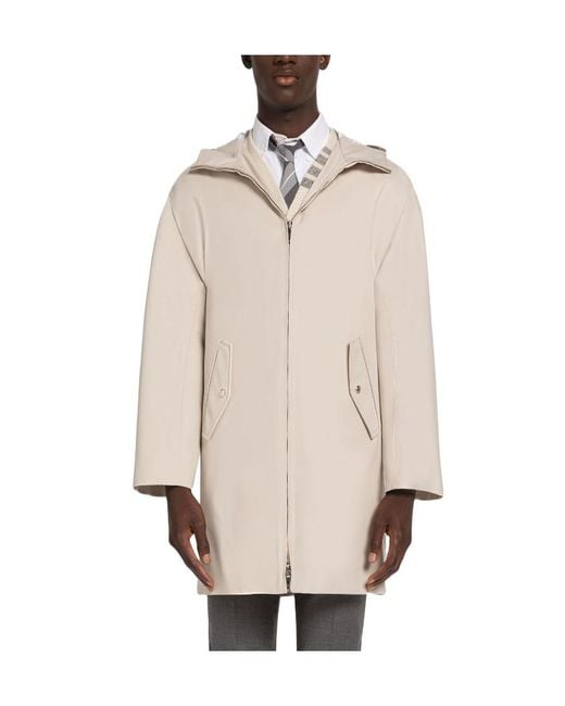 Thom Browne Natural Hooded Cotton Parka for men