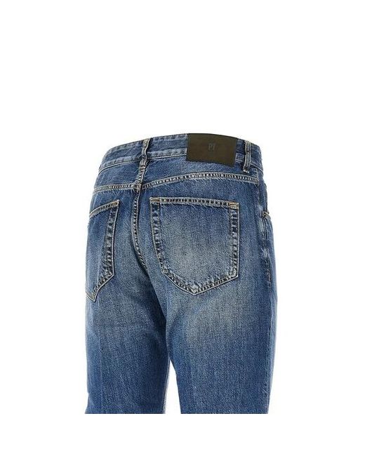 Pt Pantaloni Blue Belt-Loop Jeans for men