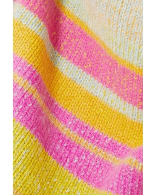 The Elder Statesman Pink Striped Cashmere Cardigan