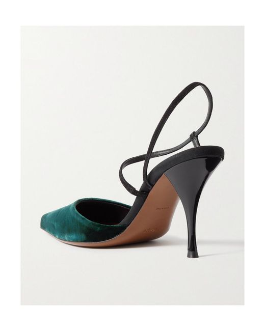 Neous Black Tangra Pointed Shoes With Exposed Heels