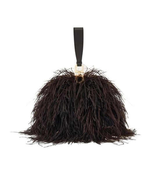 Ferragamo Black Double Gancini Mini Clutch