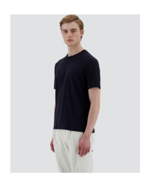 Herno Blue Short-Sleeved Crewneck Knitted T-Shirt for men