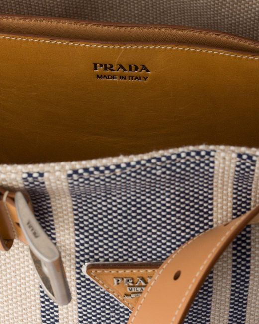 Prada Brown Buckle Canvas And Leather Bag for men