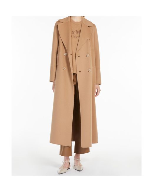 Max Mara Natural 'S Custodi Double-Breasted Long-Sleeved Coat