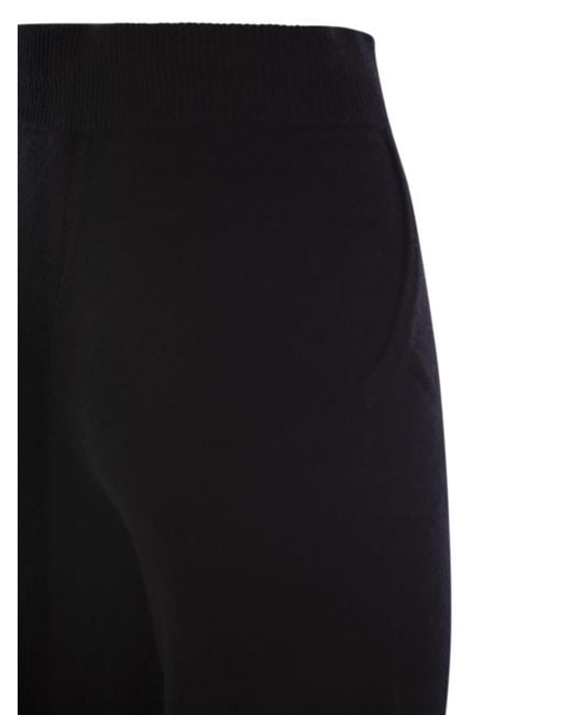 Max Mara Black High Waist Drawstring Knitted Trousers
