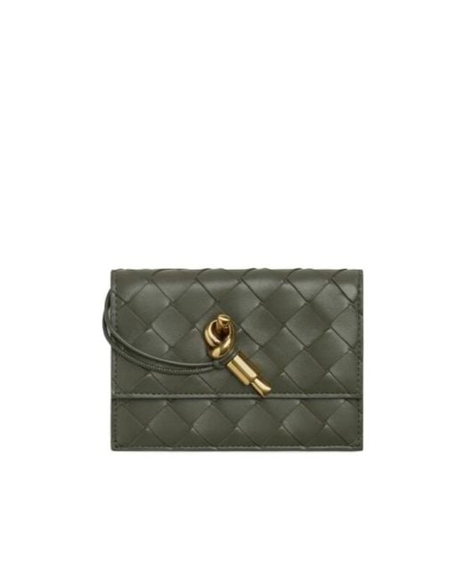 Bottega Veneta Green Andiamo Zipped Card Case