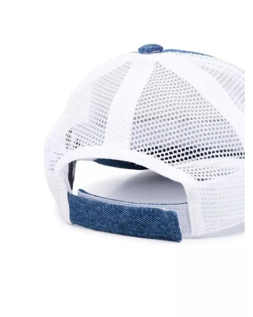 Versace Blue Distressed Denim Baseball Cap