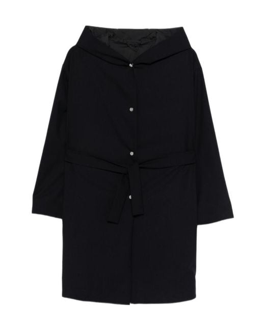Herno Black Hooded Parka Coat