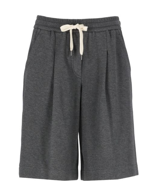 Brunello Cucinelli Gray Drawstring Shorts