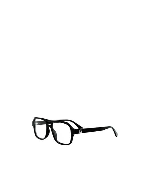 Fendi White Eyewear Square Frame Glasses for men