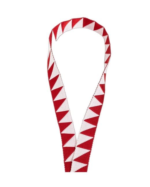 Versace Red Patterned Lanyard Keychain for men