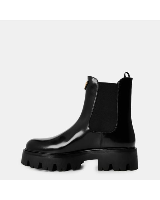 Prada Black Leather Chelsea Boots