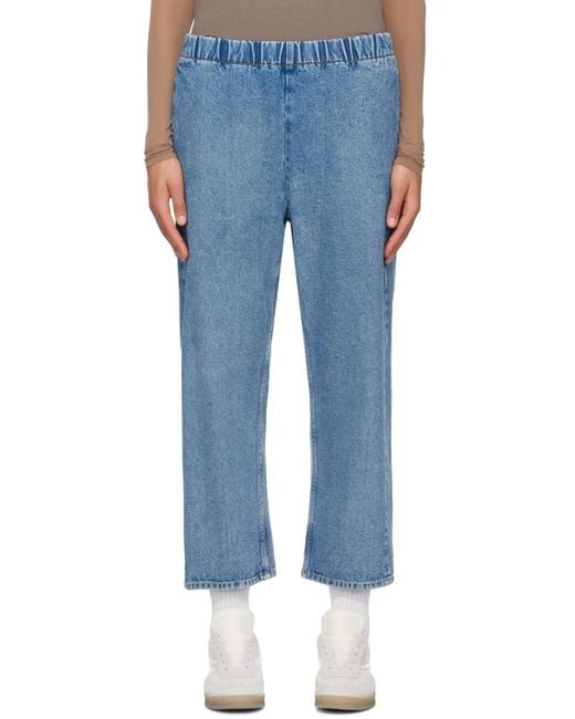 MM6 by Maison Margiela Blue Cropped Denim Trousers