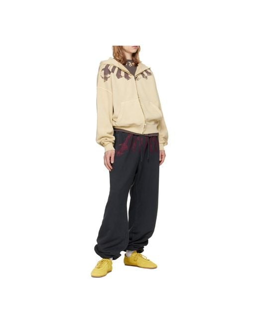 Palm Angels Blue Logo-Print Track Pants for men