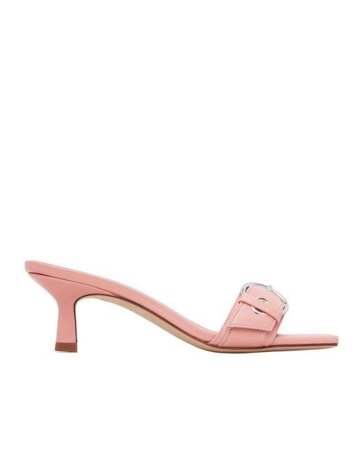 Aeyde Pink Gilly Openwork High-Heeled Sandals