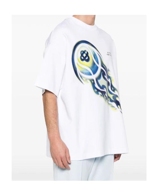 Casablanca Blue Tshirt Bright Interlock for men