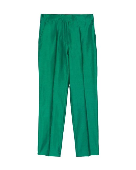 Max Mara Green Ankle-Length Casual Pants