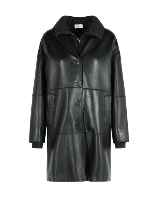 P.A.R.O.S.H. Black Leather Coat