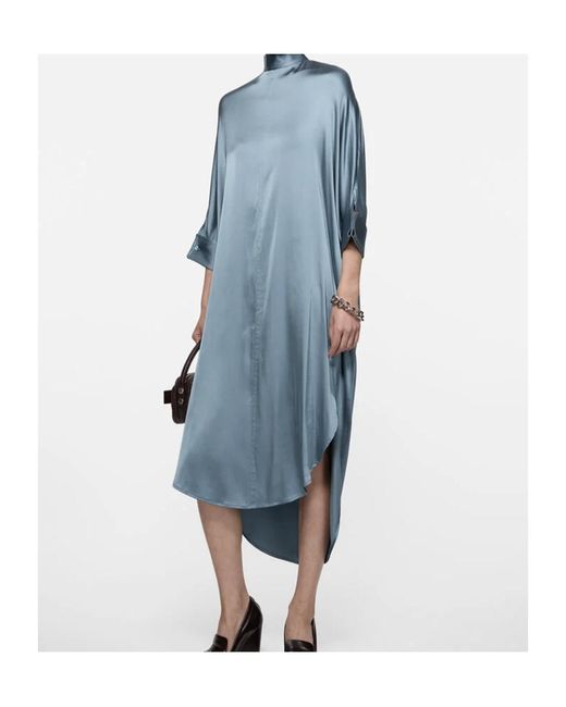 Acne Blue Satin Tunic Dress