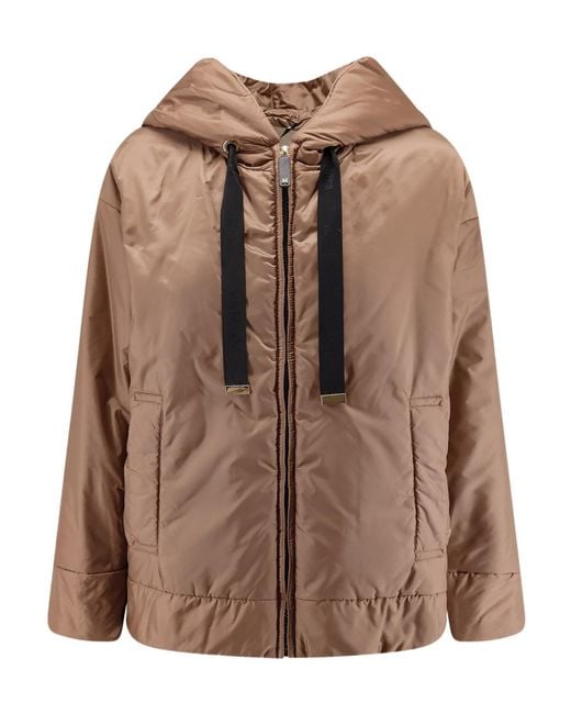 Max Mara Brown Zip-Up Bomber Jacket