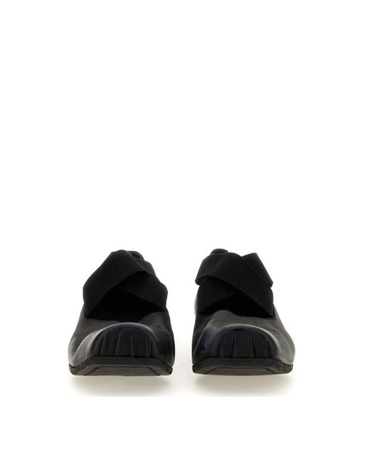 Uma Wang Black Square-Toed Ballet Shoes