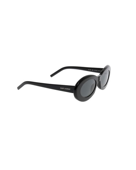 Saint Laurent White Eyewear Oval Frame Sunglasses