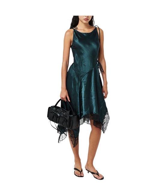 Acne Green Satin Lace Dress