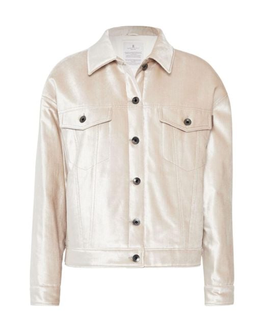 Brunello Cucinelli White Padded Pearlescent-Finish Jacket