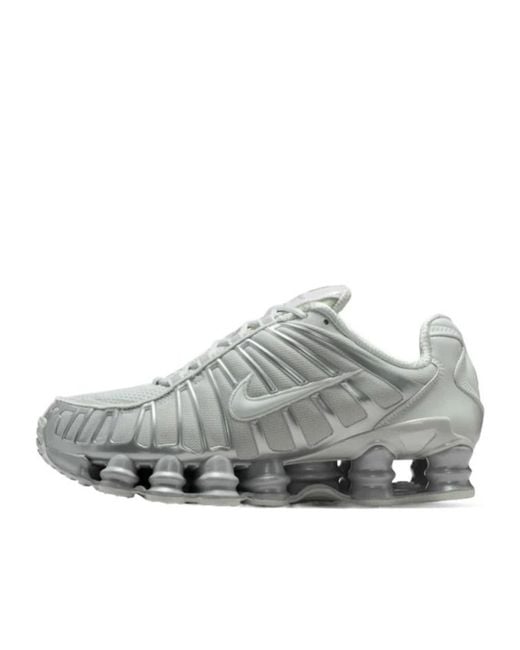 Nike Gray Shox Tl Low-Top Sneakers